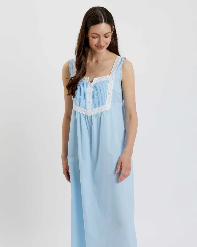 Women's Eliza Cotton Nightdress - Blue