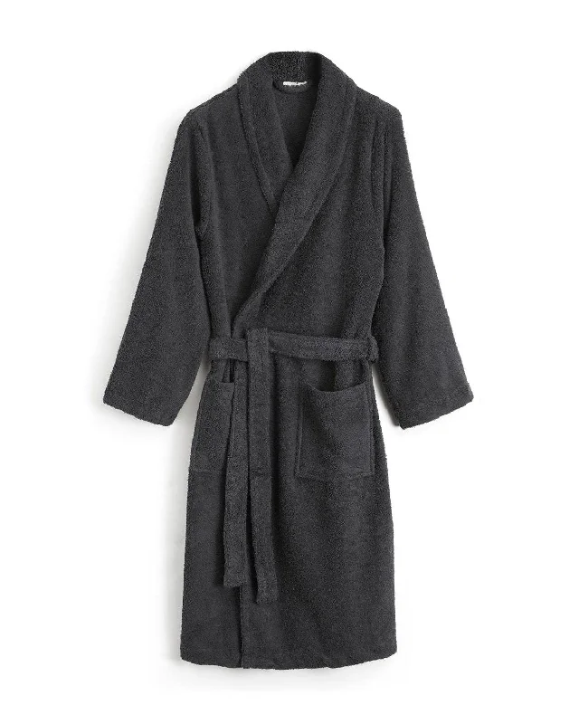 Unisex Cotton Towelling Robe - Charcoal