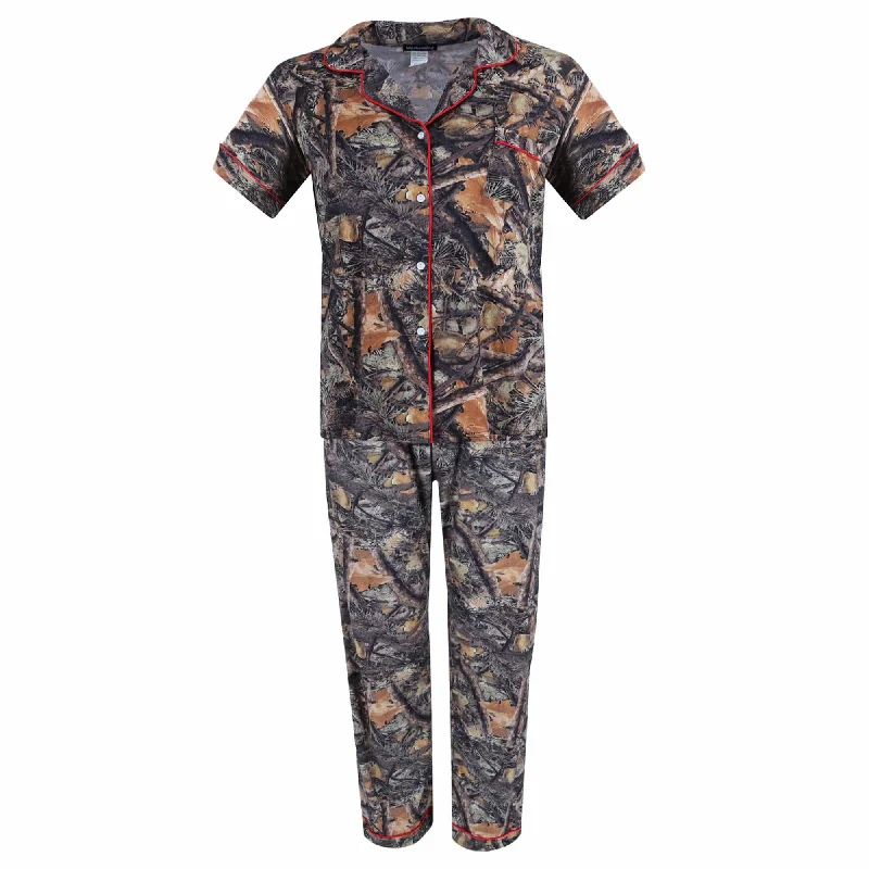 Weekending Women's Short Sleeve Camo Pajama Set