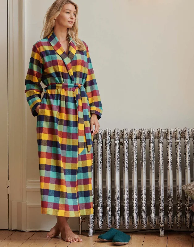 Women's Brushed Cotton Dressing Gown – Edinburgh Check