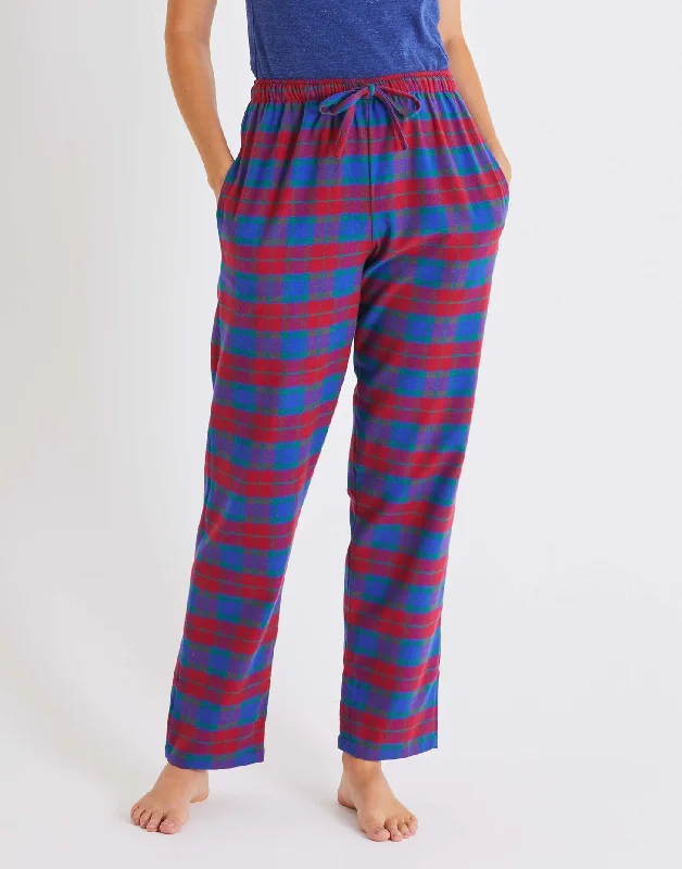 Women's Brushed Cotton Pyjama Trousers – Bordeaux Tartan