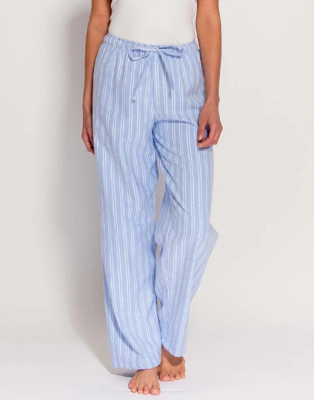 Women's Brushed Cotton Pyjama Trousers - Westwood Blue Stripe