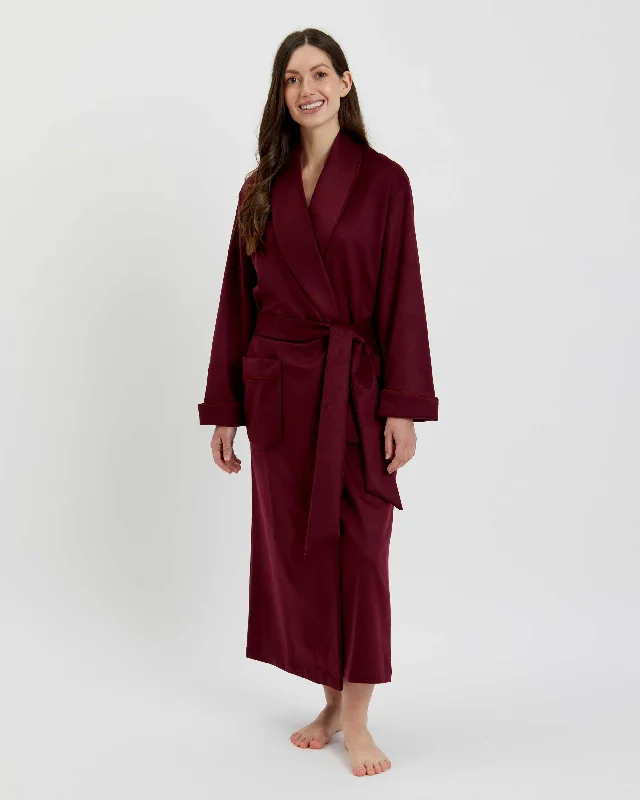 Women's Cashmere Robe - Claret