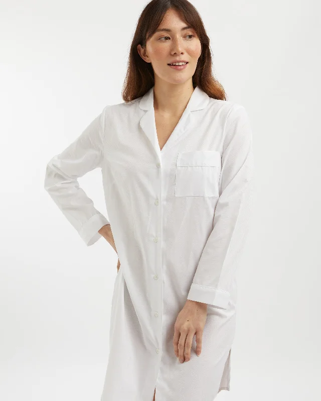 Women's Jacquard Nightshirt - White