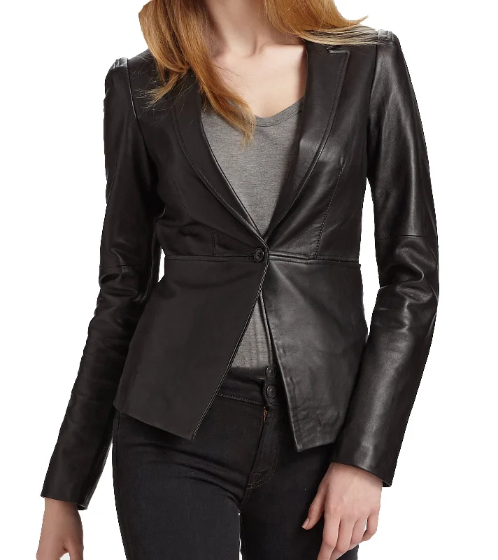 Koza Leathers Women's Real Lambskin Leather Blazer BW012