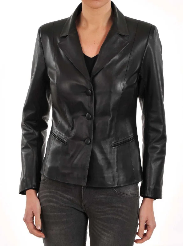 Koza Leathers Women's Real Lambskin Leather Blazer BW019