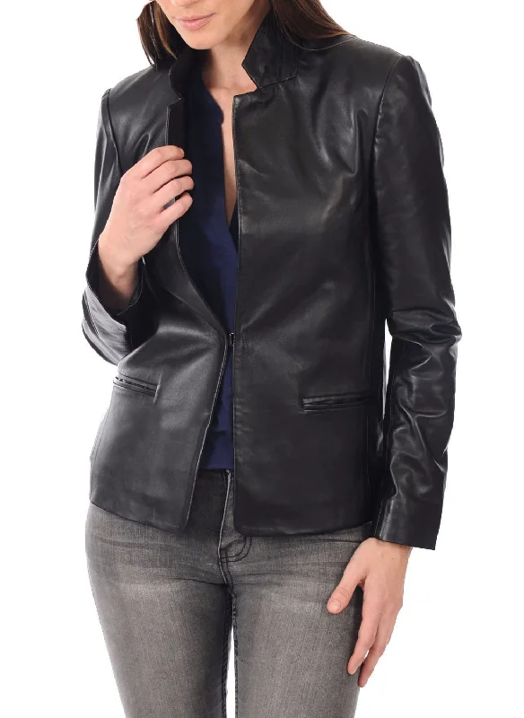 Koza Leathers Women's Real Lambskin Leather Blazer BW031