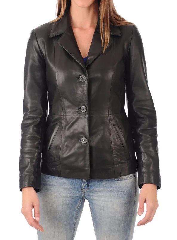 Koza Leathers Women's Real Lambskin Leather Blazer BW033