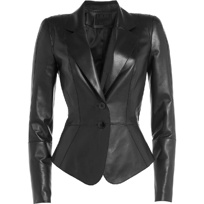 Koza Leathers Women's Real Lambskin Leather Blazer BW075