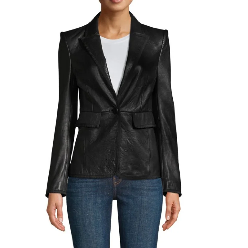 Koza Leathers Women's Real Lambskin Leather Blazer BW088