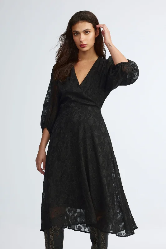 Robe cache-cœur en chiffon - Femme