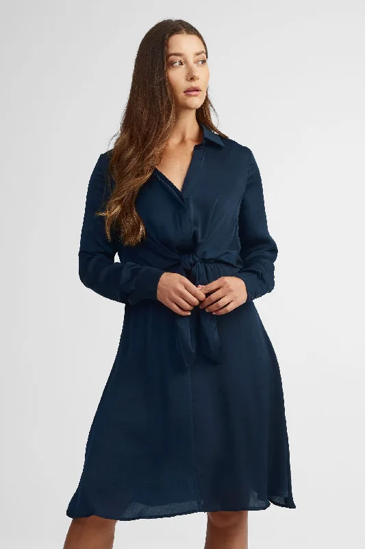 Robe-chemisier satin - Femme