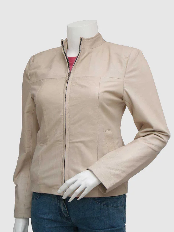 Classic Beige Leather Jacket