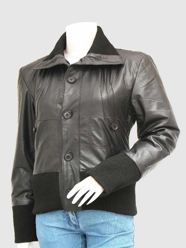 Black Bomber Leather Jacket