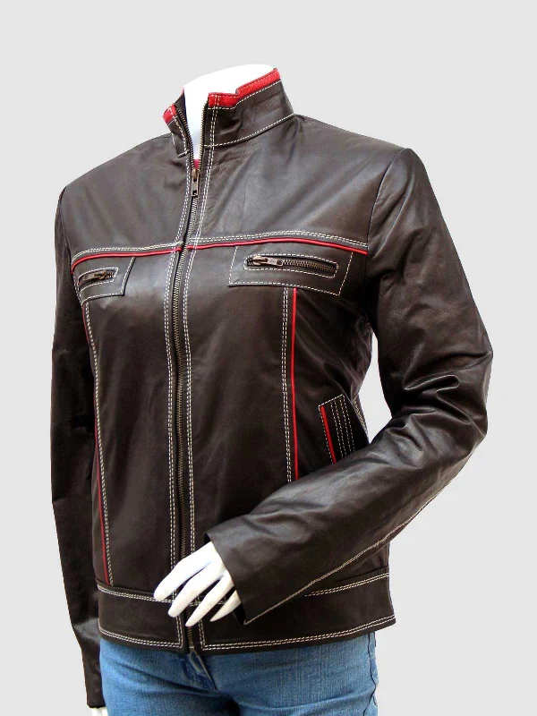 High Collar Leather Jacket