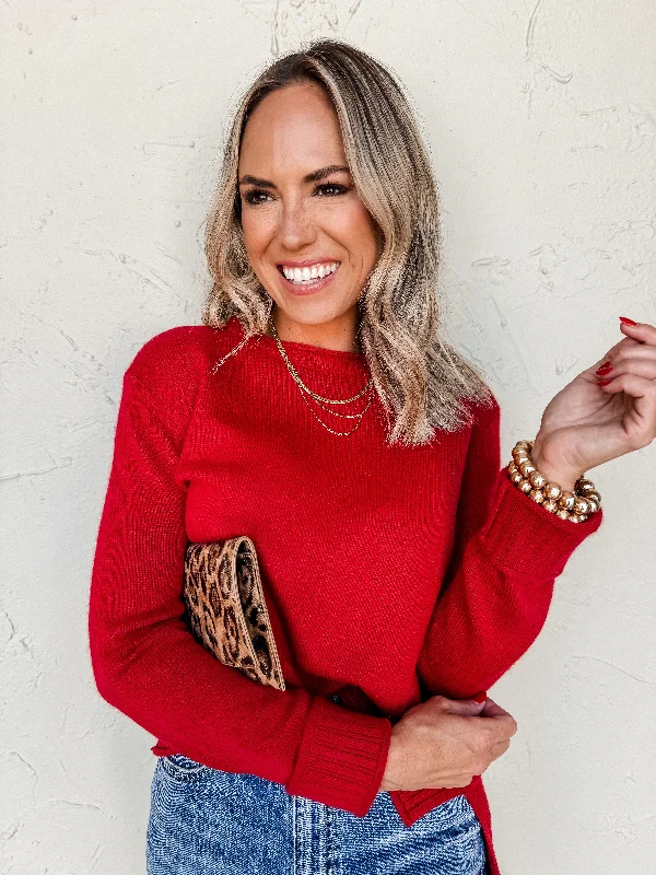 Great Minds Think Alike Sweater-Red