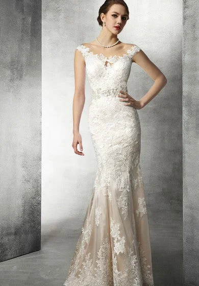 Mermaid Lace Wedding Gown With Beaded Waist