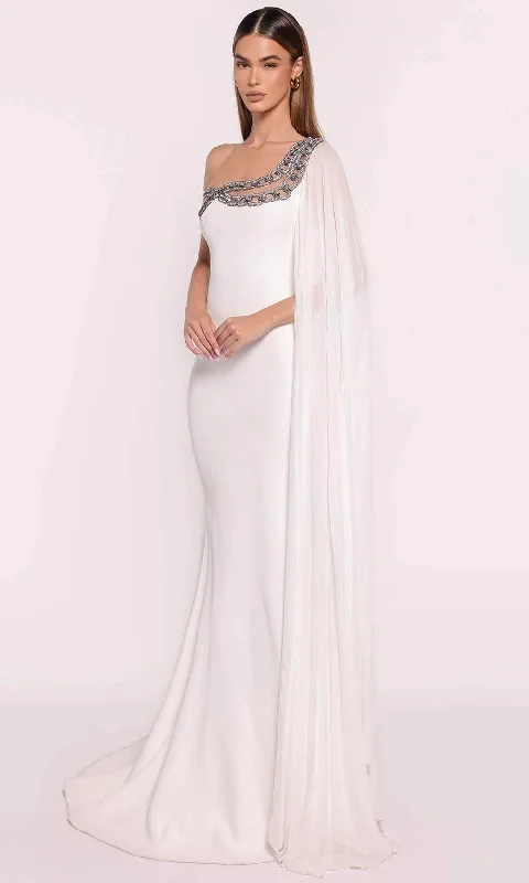 Tarik Ediz 98713 - Cape Sleeve Chain Evening Gown