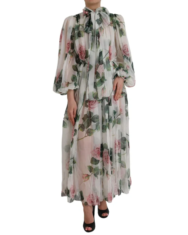 Dolce & Gabbana Floral Print Silk Maxi Dress