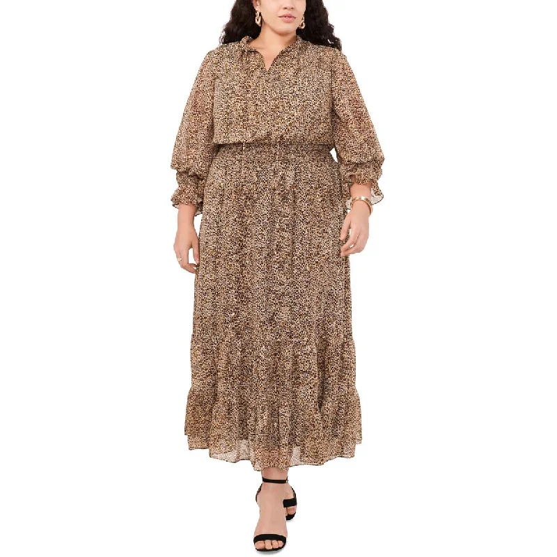 Womens Animal Print Long Maxi Dress