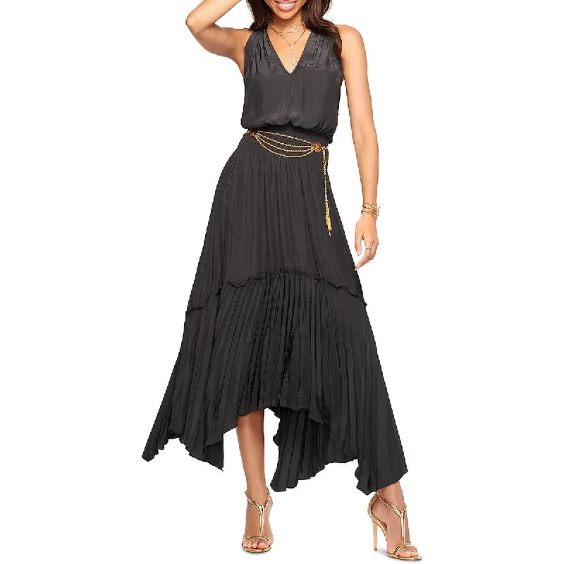 Womens Pleated Smocked Maxi Dress