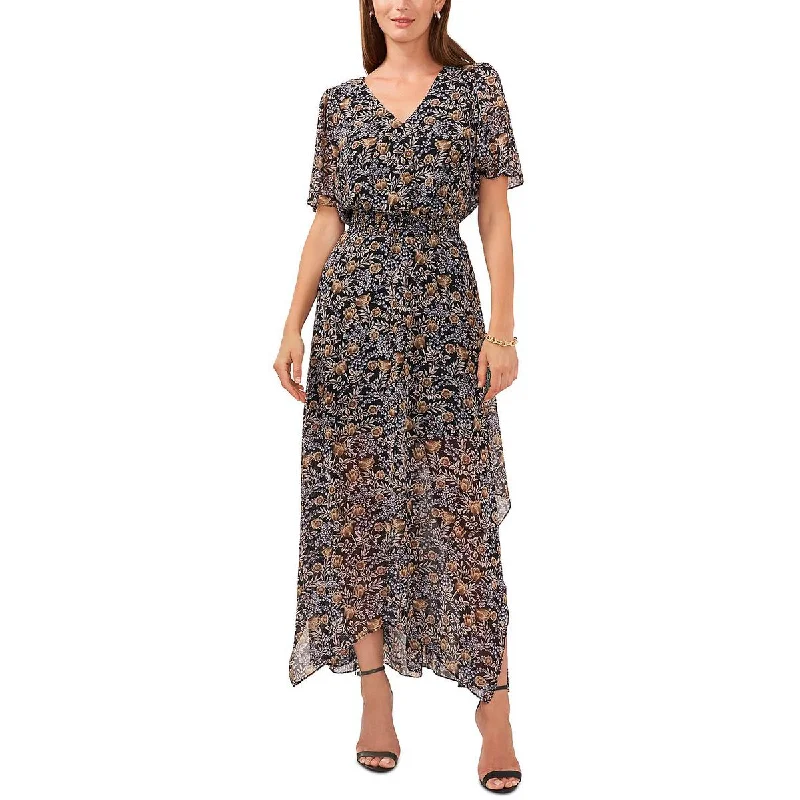 Womens Floral Print Long Maxi Dress