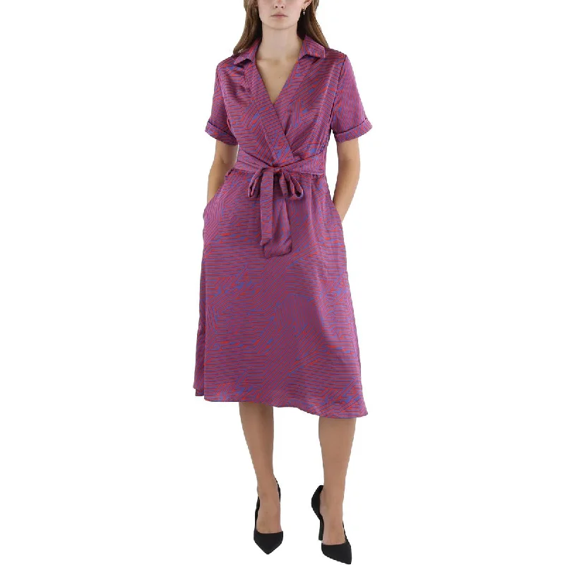 Womens Tie Front Long Maxi Dress