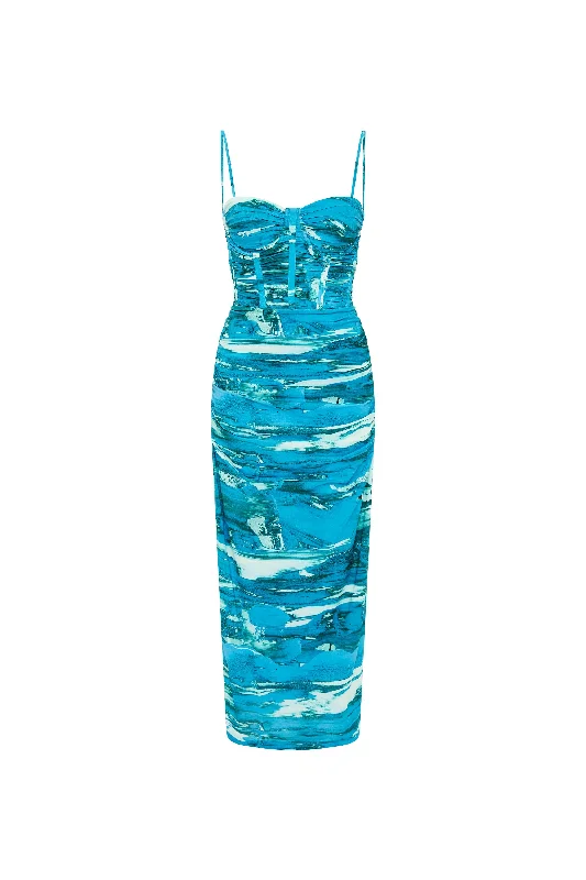 Marine Mirage Midi Dress