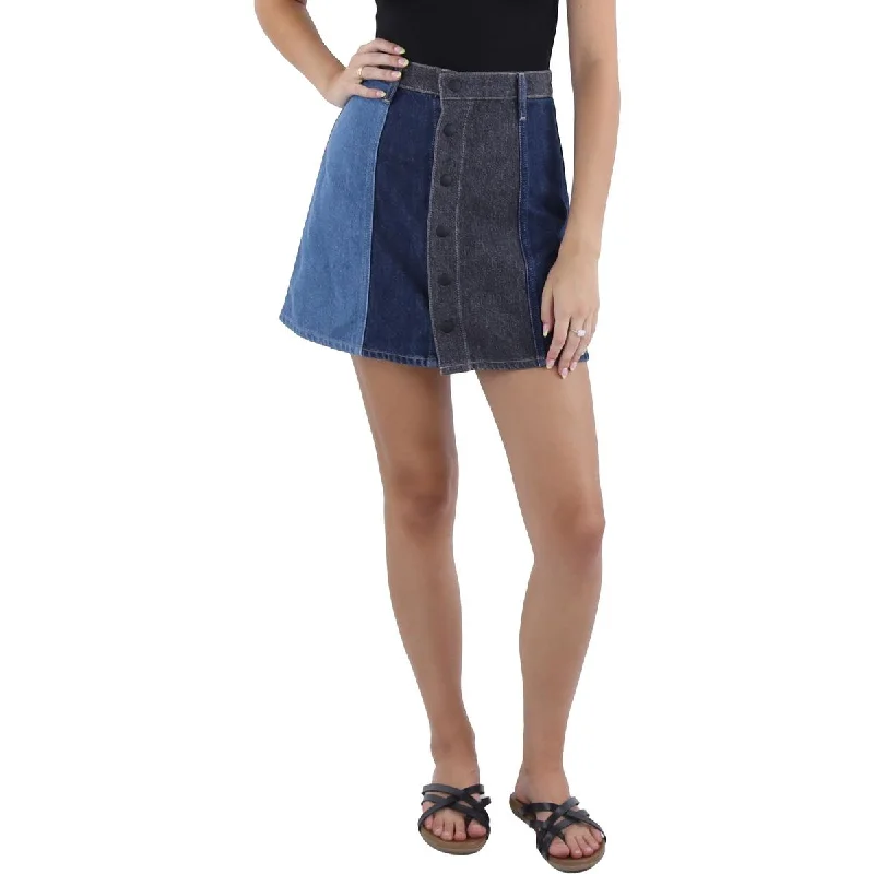 AG Adriano Goldschmied Womens Mini A-lIne Denim Skirt