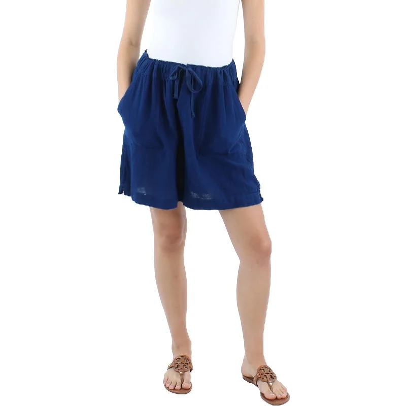 Dash Womens Linen Drawstring Mini Skirt