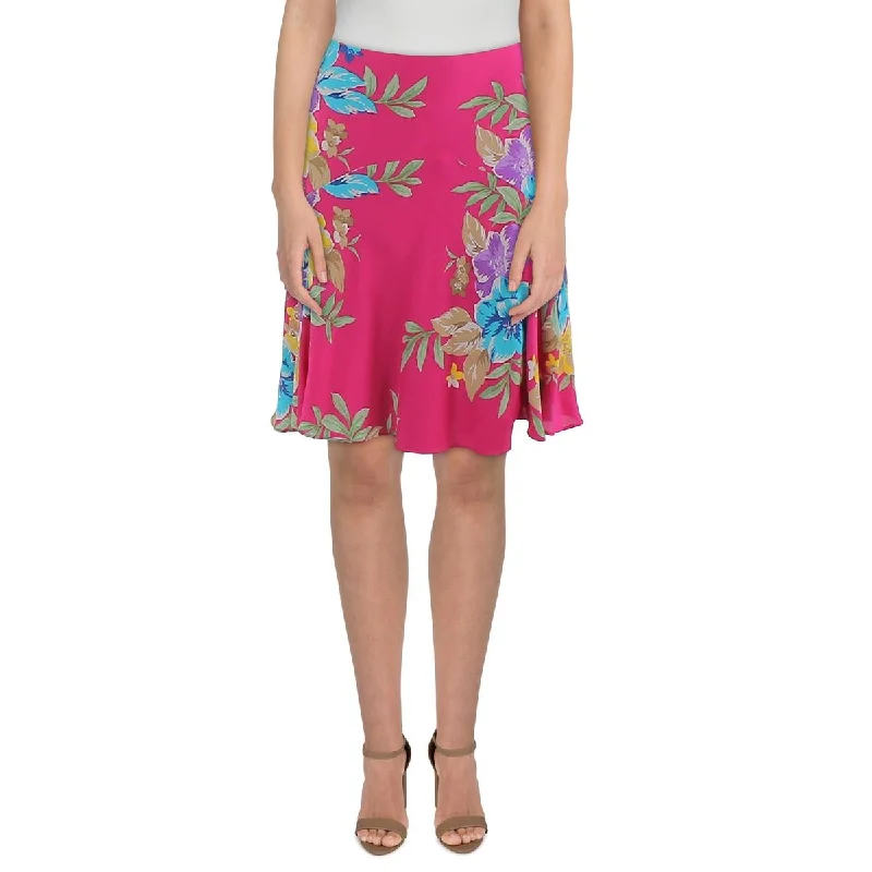 Lauren Ralph Lauren Womens Mini Floral Print A-Line Skirt