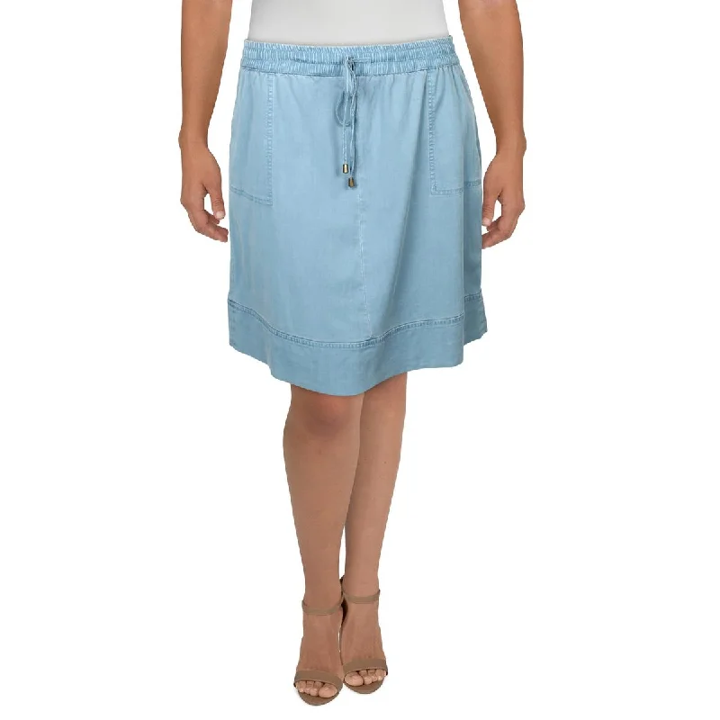 Lois Jeans Womens Drawstring Hem Above Knee Mini Skirt