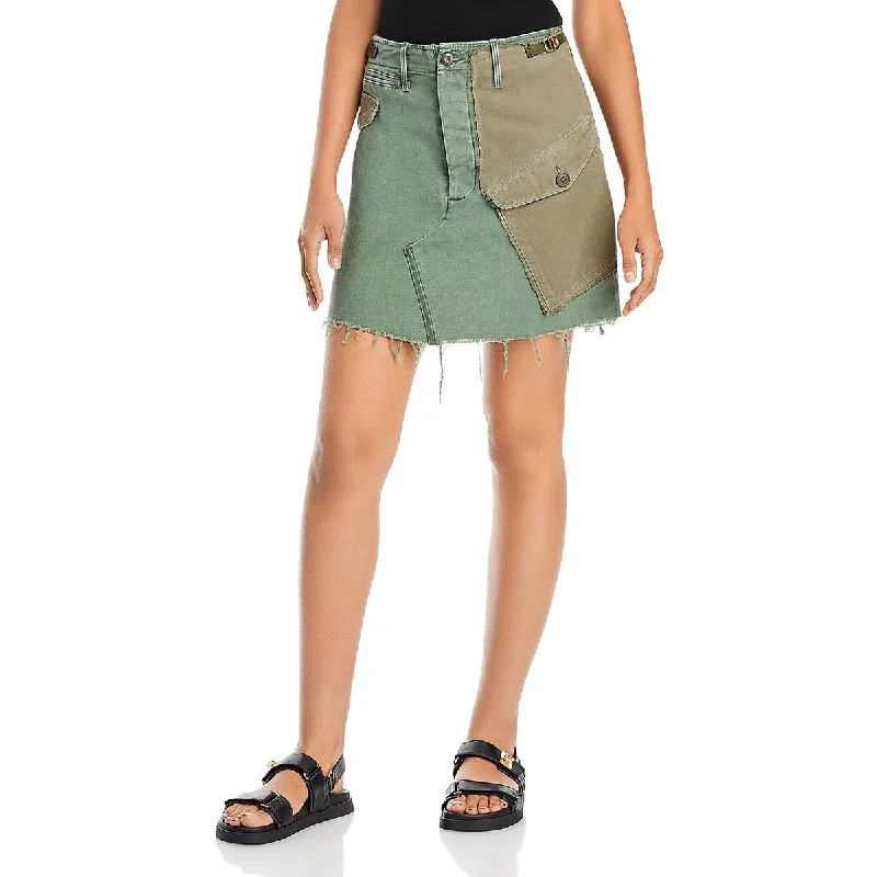 Mother Womens GI Jane Buckles Short Mini Skirt