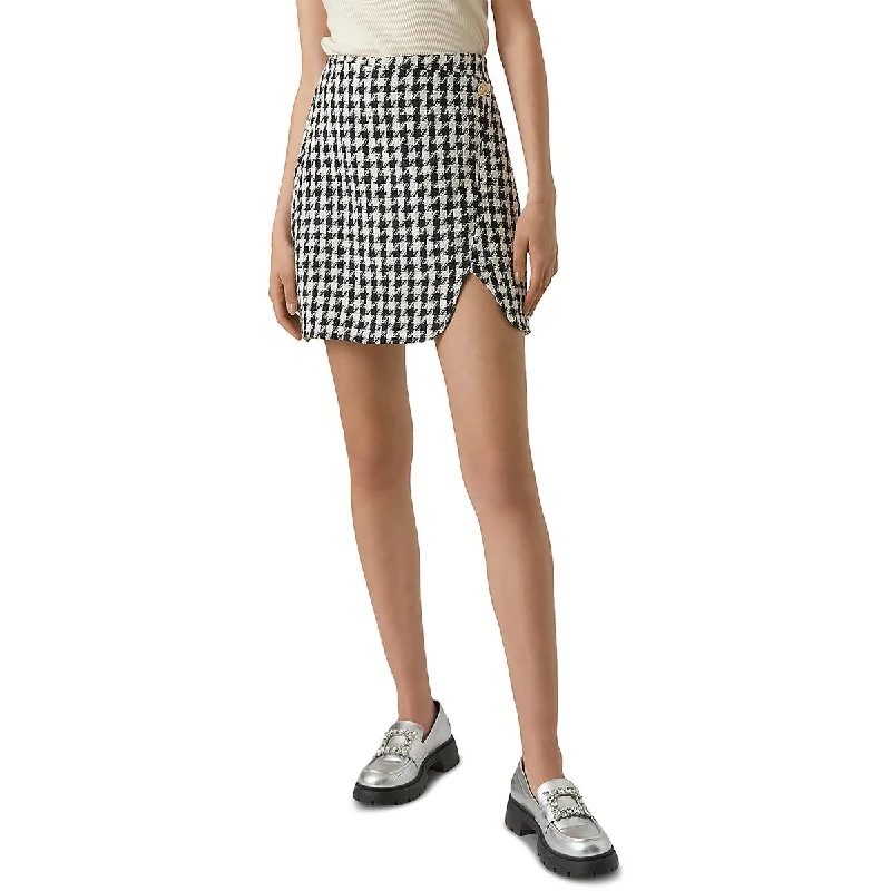 Vero Moda Womens Tweed High Rise Mini Skirt