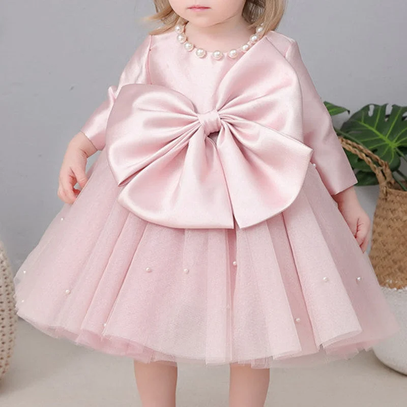 Baby Girl Bow Formal Princess Dress Toddler Birthday Party Dress Girl Formal Princess Dresses