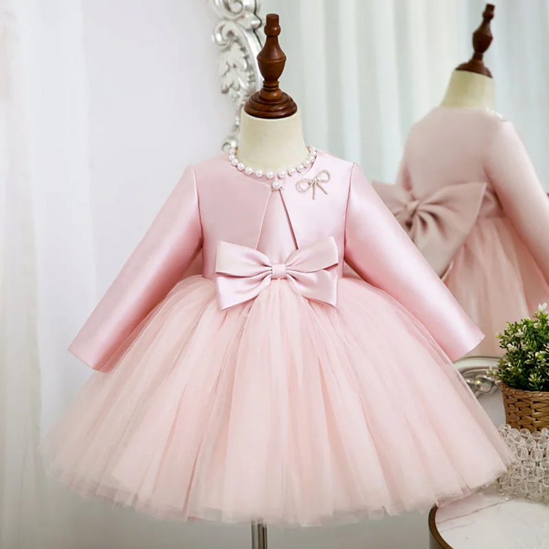 Girl Christmas Dress Baby Girl Princess Dress Autumn Bow Puffy Toddler Birthday Party Dress Girl Formal Dresses