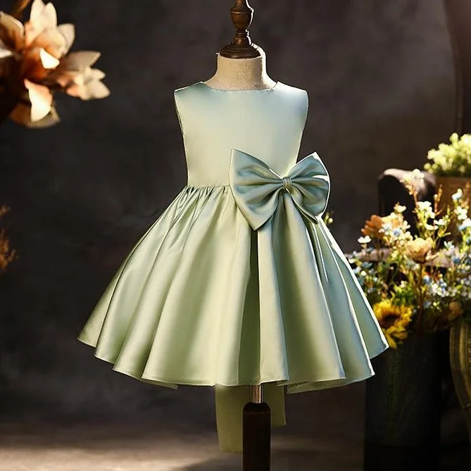 Baby Girl Elegant Puffy Bow Baby Girl Dress Birthday Party Dresses