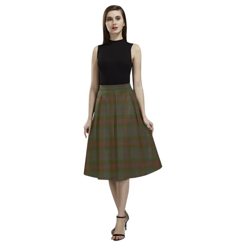 Gray Tartan Aoede Crepe Skirt