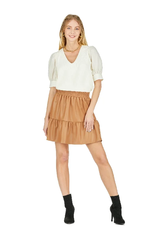 SKORT FAUX LEATHER