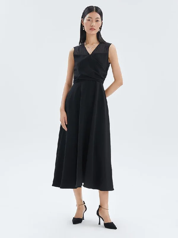 Triacetate Fitted-Waist Gown