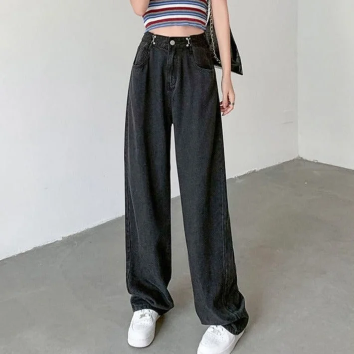 NiDELL: Women’s Vintage Loose Jeans Long Pants For Autumn