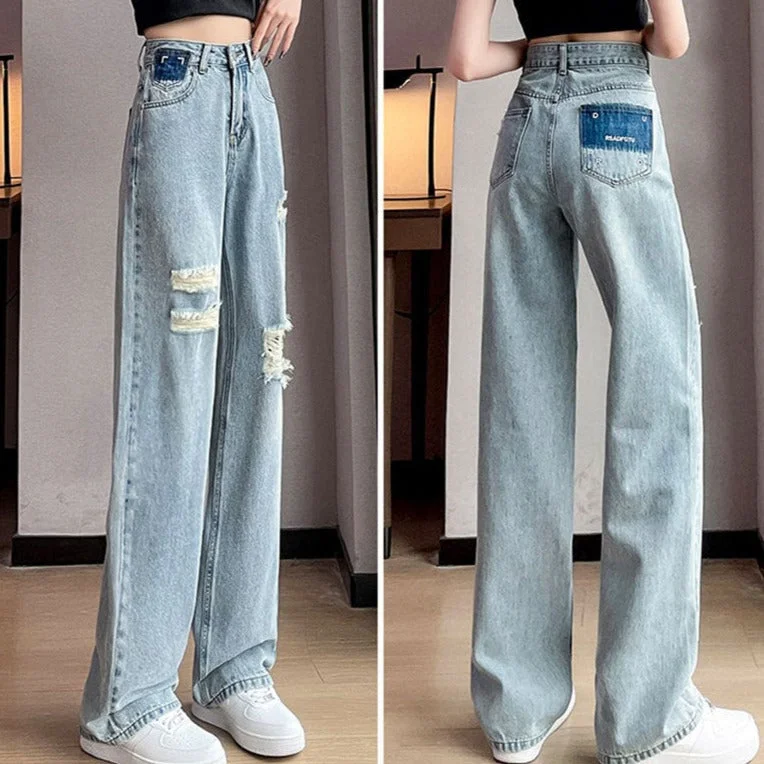 NiDELL: Women’s Vintage Ripped Jean Pants For Summer