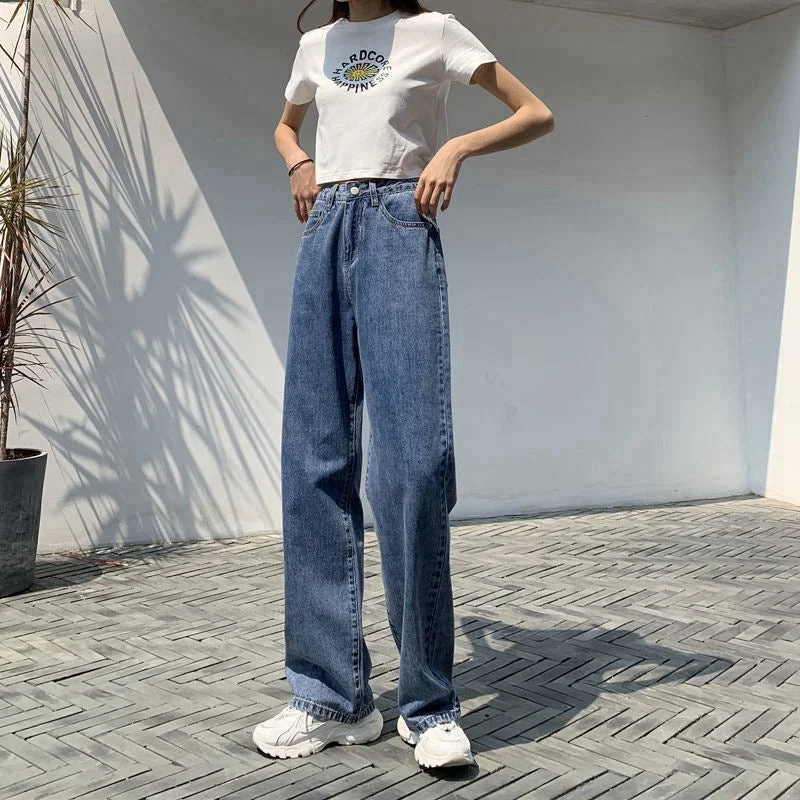 NiDELL: Women’s Vintage Loose Jeans Long Pants For Autumn