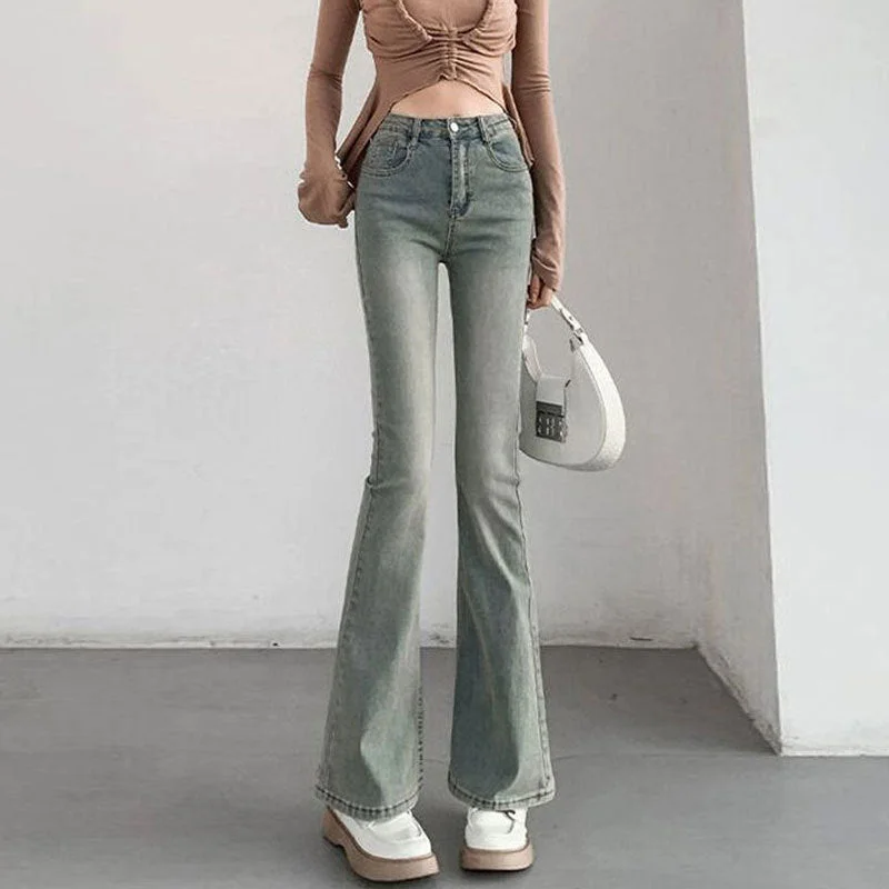 NiDELL: Glamorous Autumn Cotton Jean Long Pants For Women