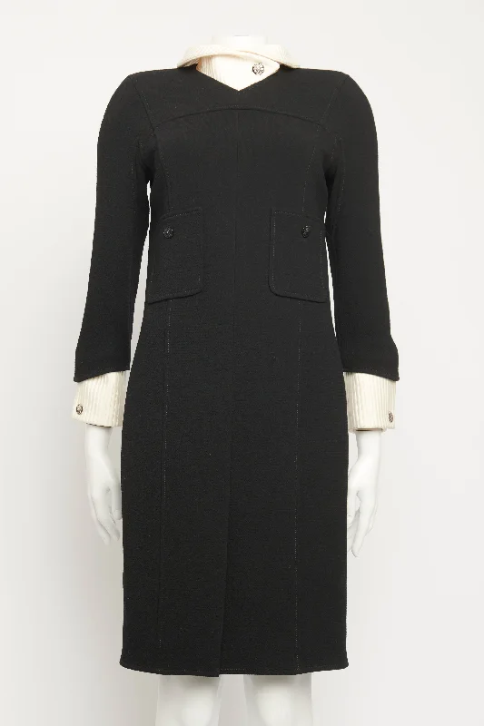 2009 Runway Black Wool Preowned Dress