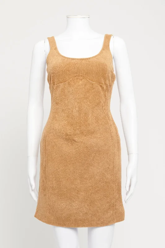 FW21 Fendi X Skims Tan/Brown Preowned Knit Dress