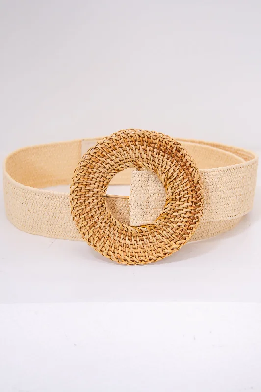 Ivory/Tan Woven Regular Belt - BLT1281IV