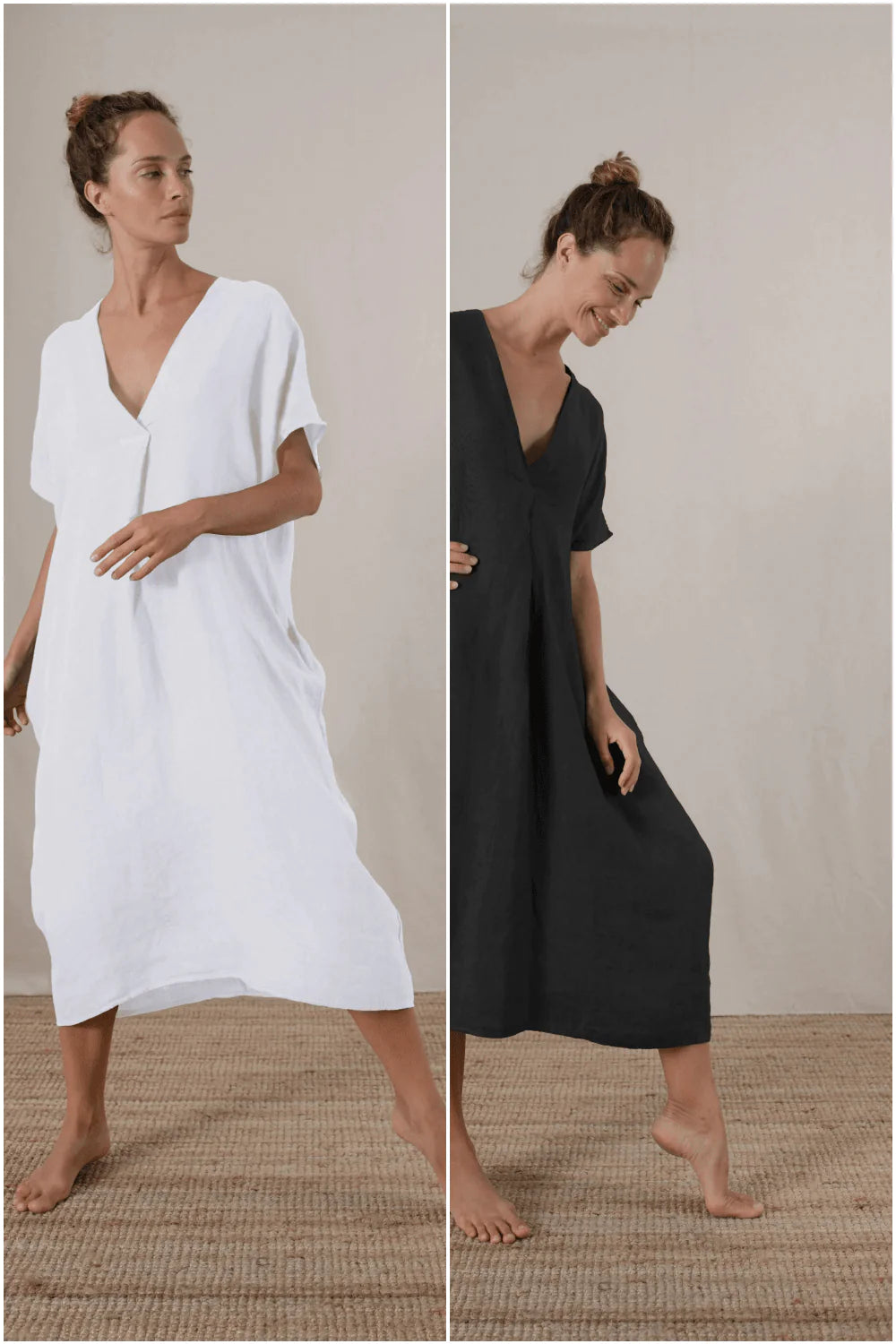 Vacanza Kaftan Set White + Black