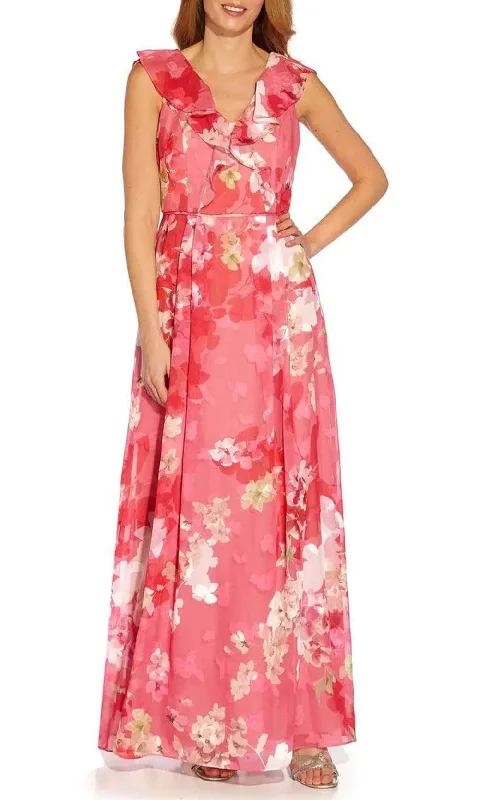 Adrianna Papell AP1E209744 - Ruffle Trimmed Floral Dress