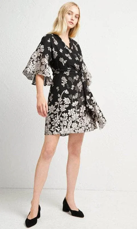 French Connection 71KNX - Floral Faux Wrap Chiffon Short Dress